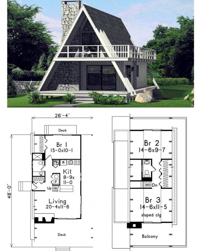 Дом шалаш a-frame планировка