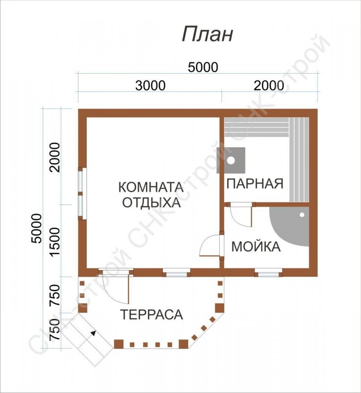 План бани 5,6*3,6