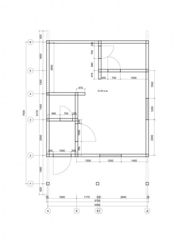 Чертеж бани 5x4