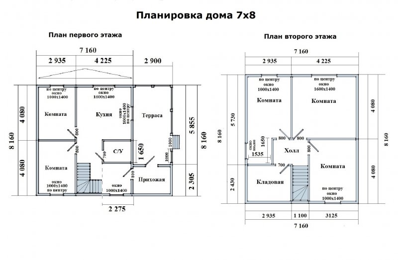 Планировка дома 8х8 пятистенка