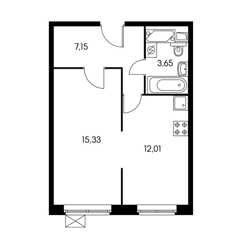 Проект квартиры 50 м2