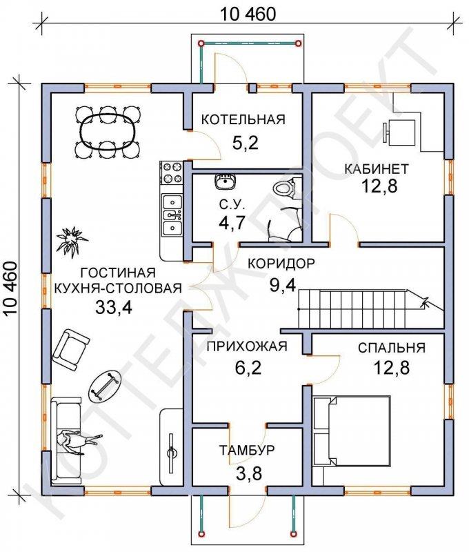 Проекты одноэтажных домов с котельной