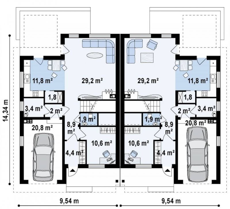 Проект дуплекс 200 м 2021