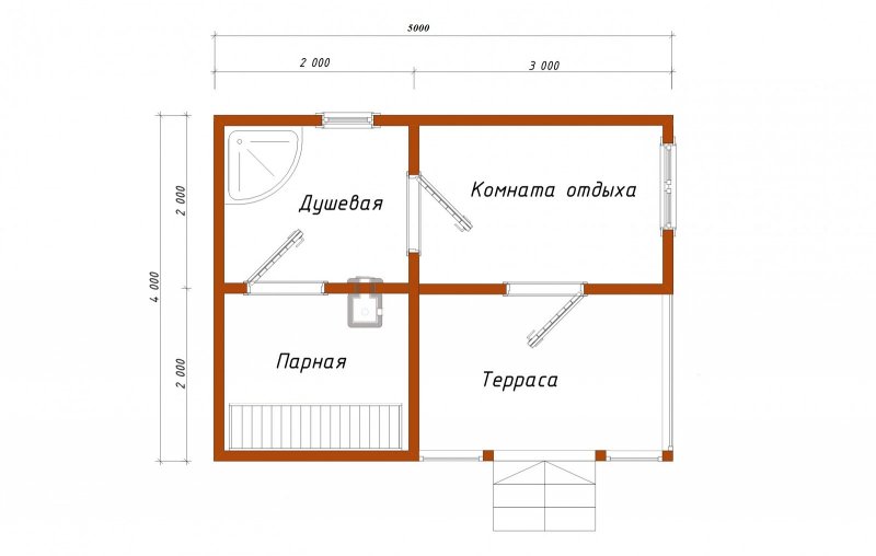 Баня планировки с размерами