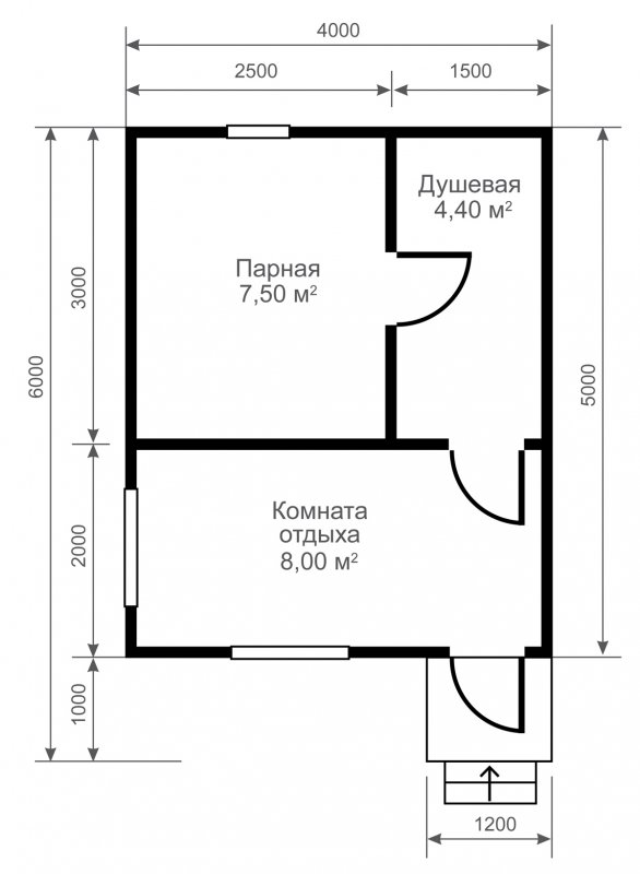 Баня 5 на 4 планировка