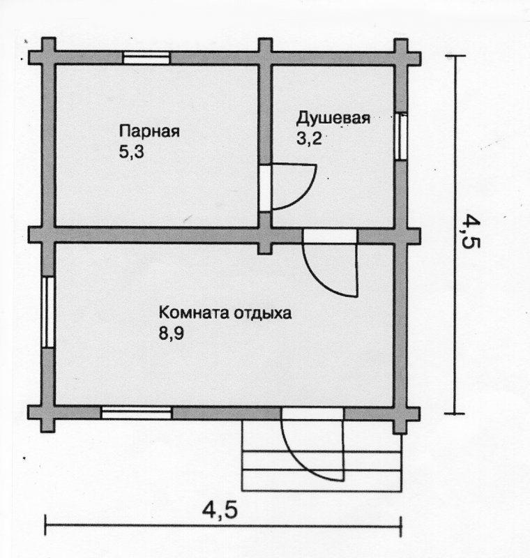 Проект бани 5х5 из керамзитобетонных блоков