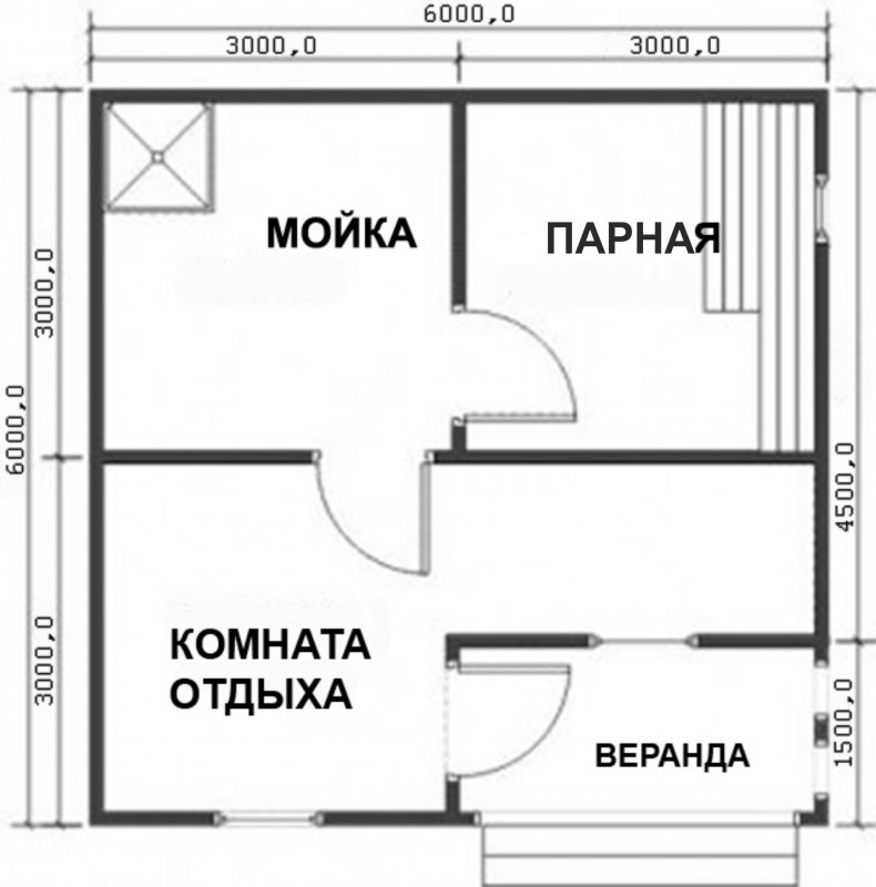Проект бани 6х3 из пеноблоков
