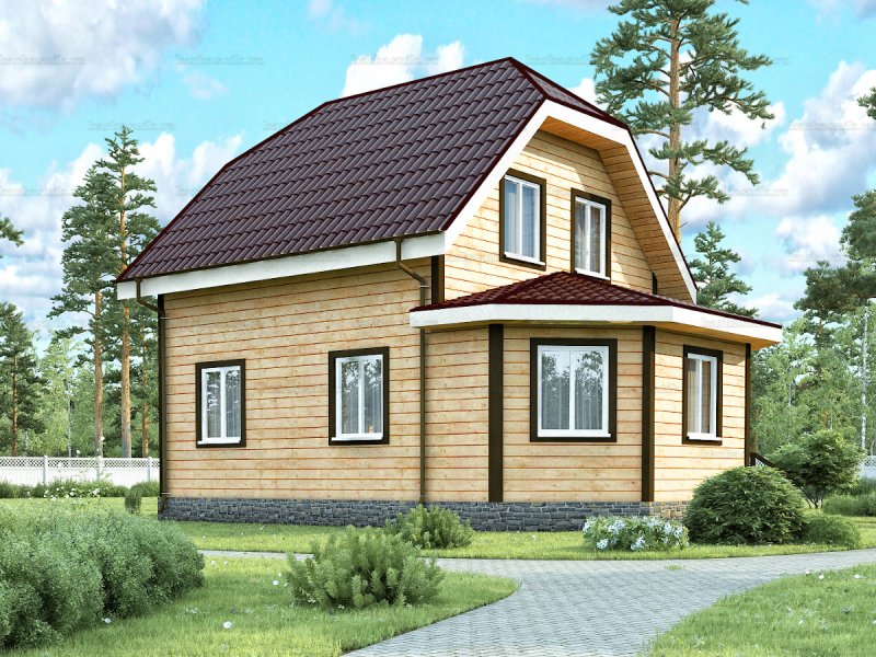 Дом из бруса с эркером