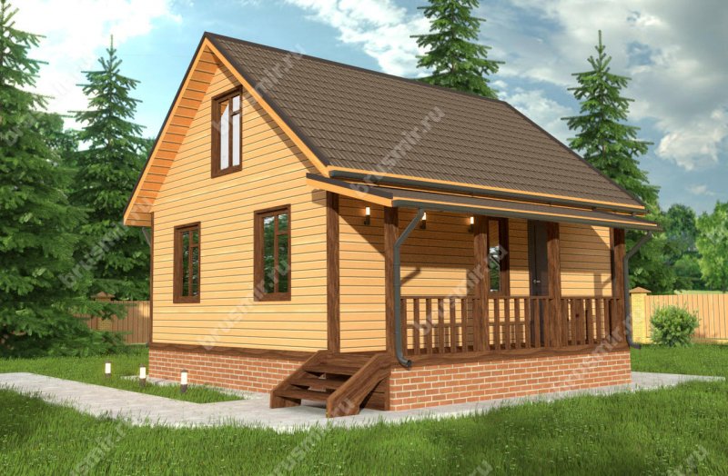 Дом из бруса с мансардой