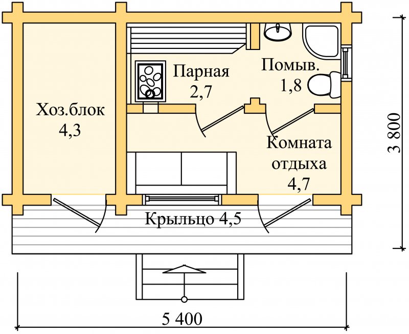 Планировка бани 20 кв м