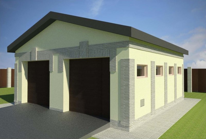 Гараж из газобетона проекты
