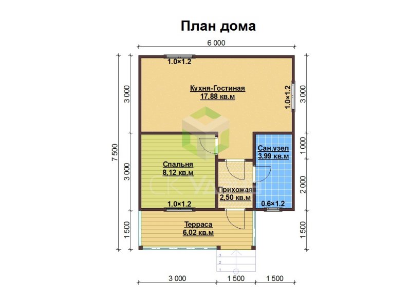 Дачный домик 6на7и6на8
