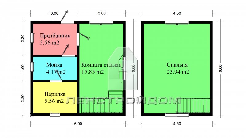 Дачный дом 6х6 планировка из бруса