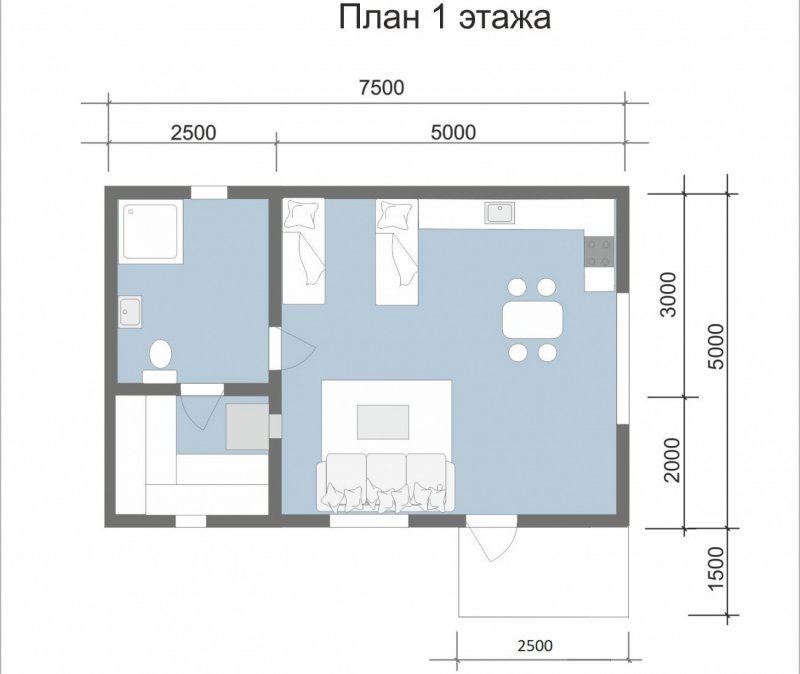План бани 3х5
