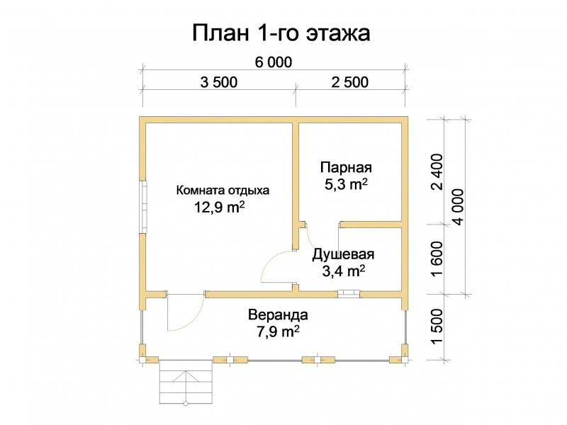 Баня 2х3 планировка