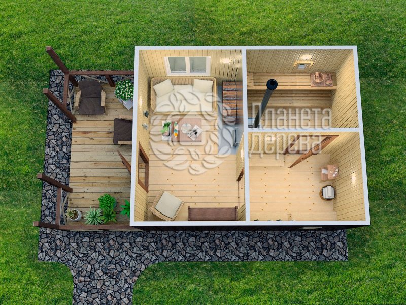 Планировка бани 3х9