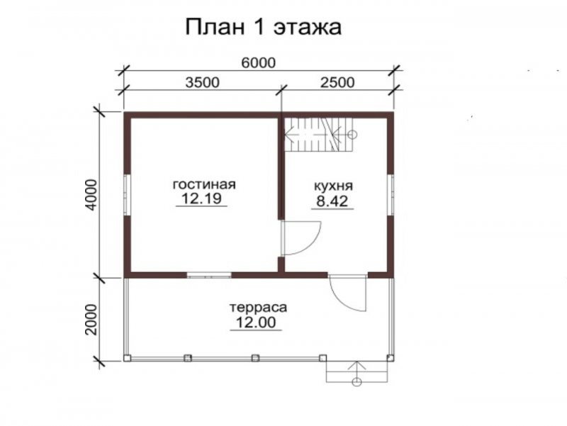 Проект одноэтажного дома из бруса 6х9