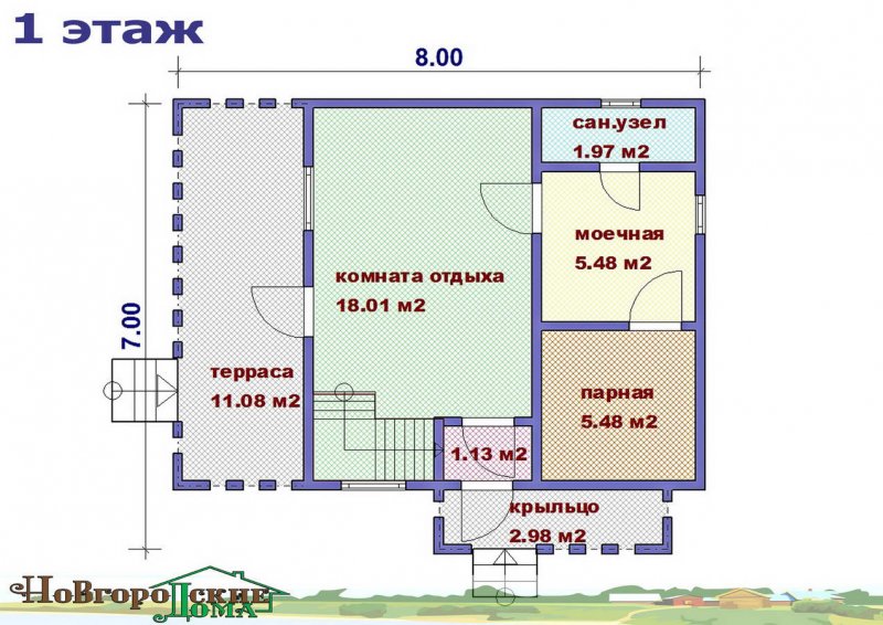 Планировка домика 6 на 5 с мансардой