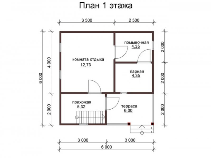 Дом 6х4 с мансардой планировка