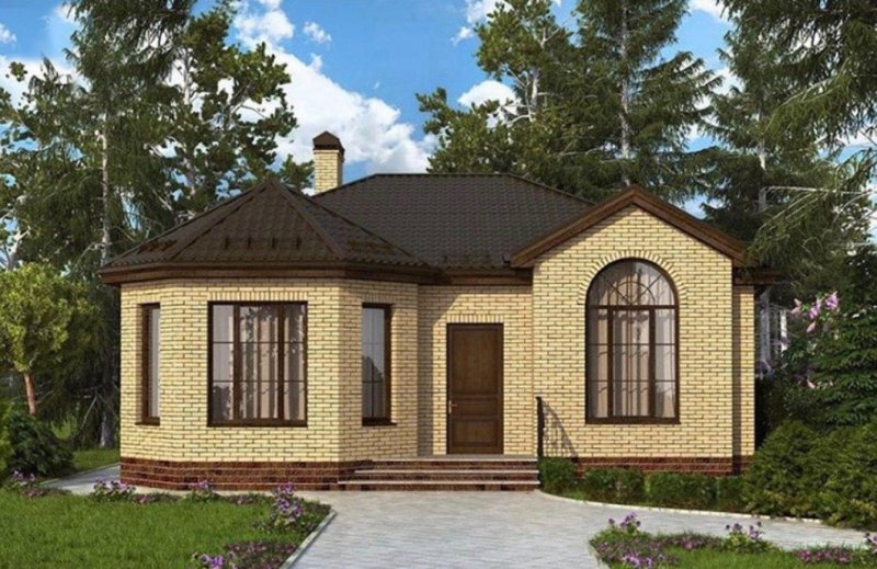 Дом 120 м2 кирпичный одноэтажный