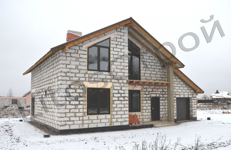 Дом газобетон с эркером