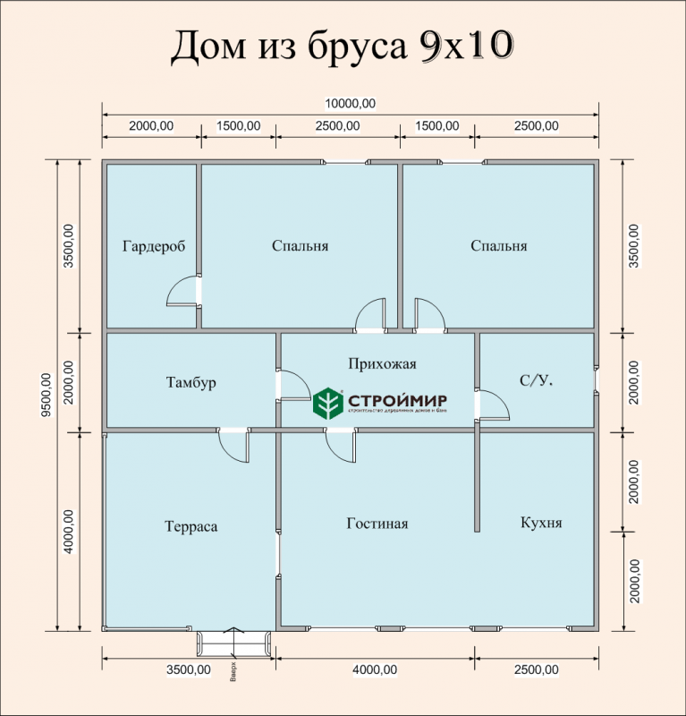 Дом 10х9 одноэтажный планировка