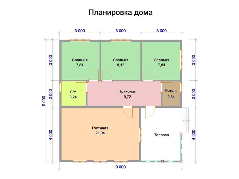 Планировки одноэтажных каркасных домов 12 на 9 одноэтажный