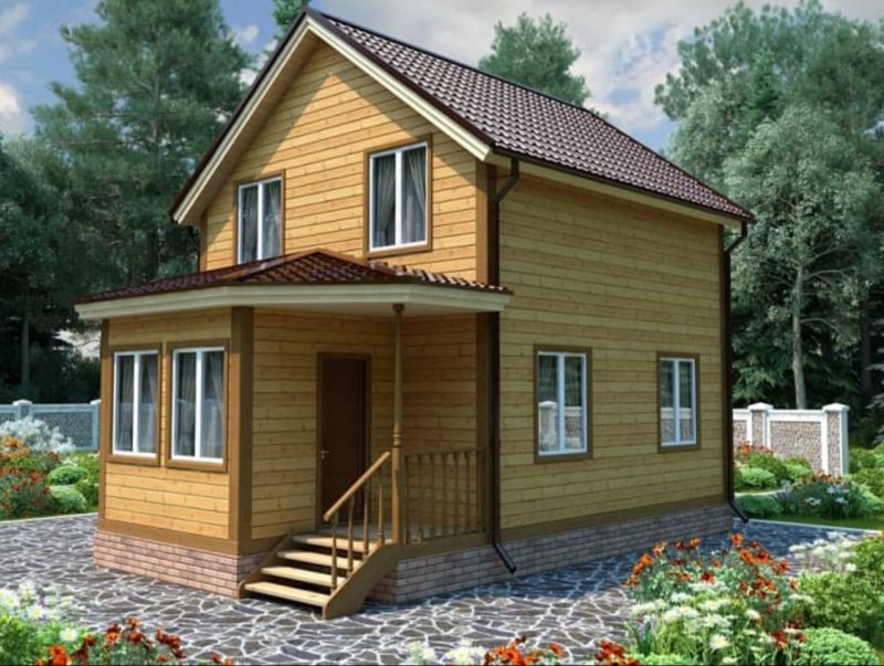 Каркасный дачный домик 6х8