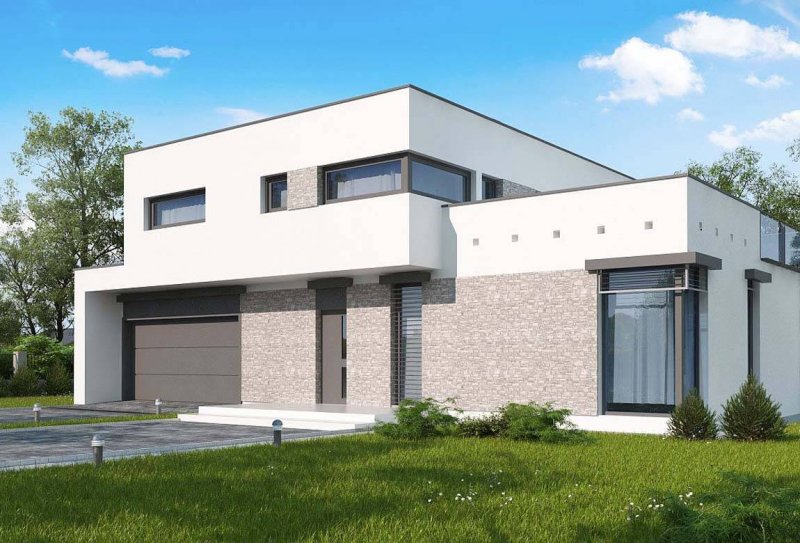 Дом из газобетона с плоской крышей