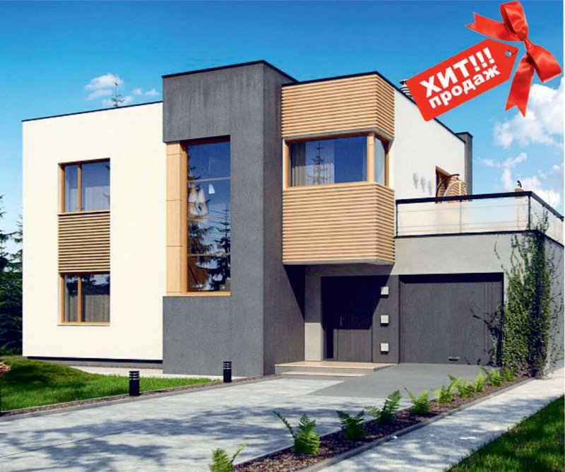 Газобетонный дом с плоской крышей