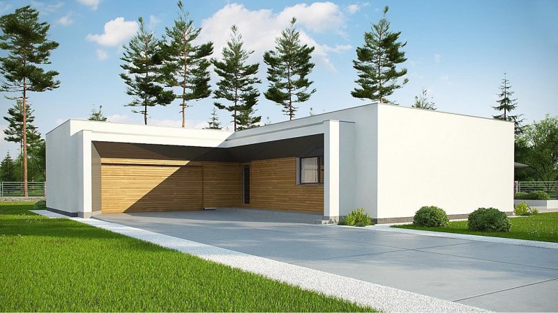Дом с плоской крышей монолит 170 м