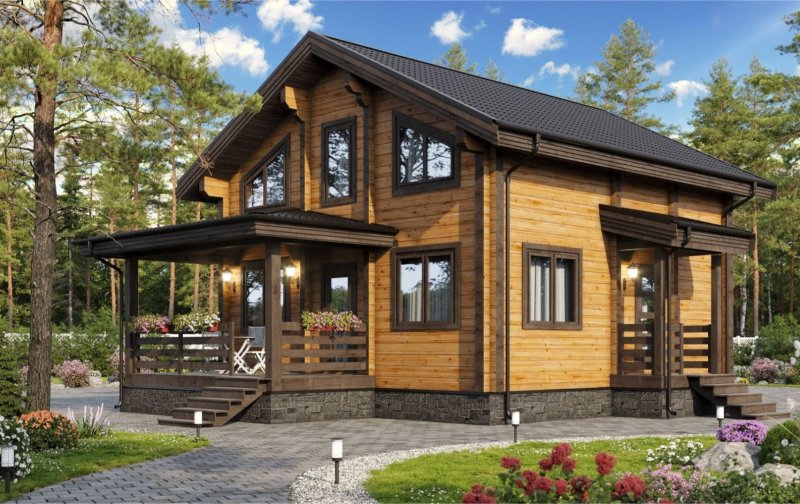 Дом 120 м2 из клееного бруса