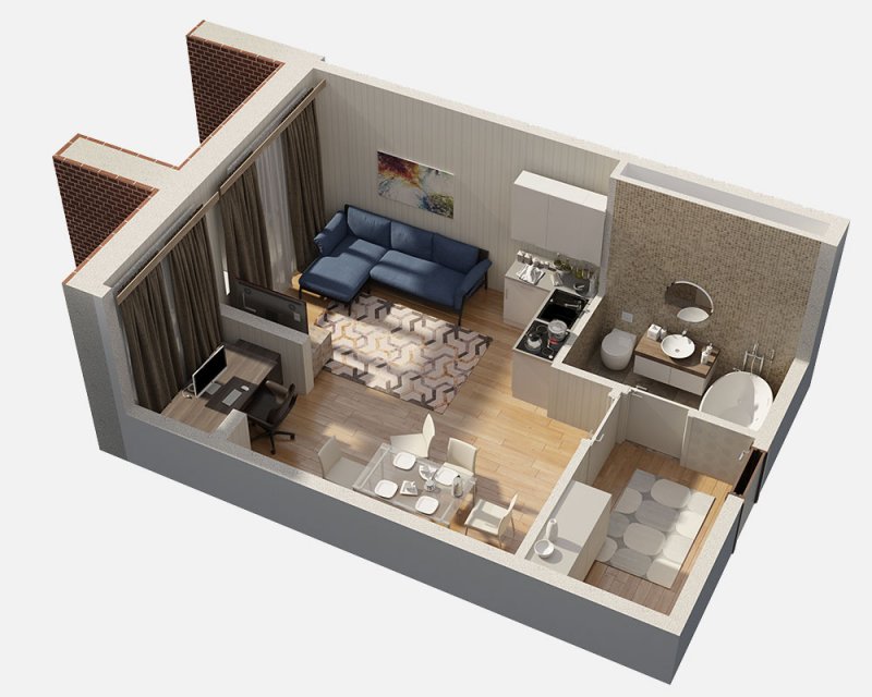 Планировки однушки 40 м2