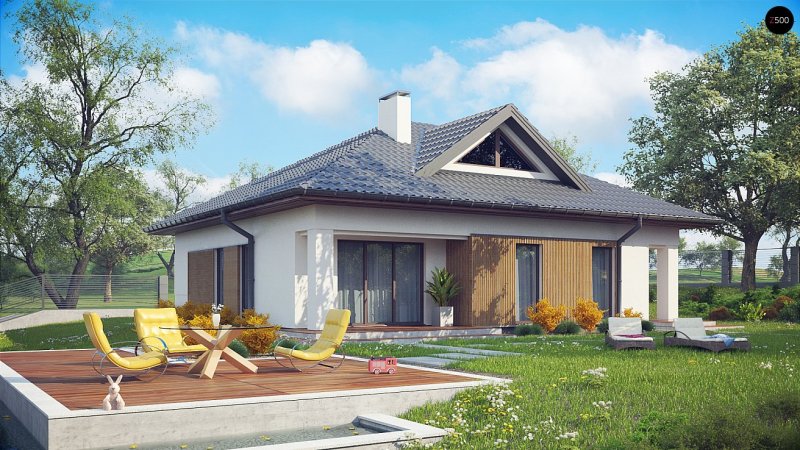 Z500 проекты одноэтажных домов с террасой
