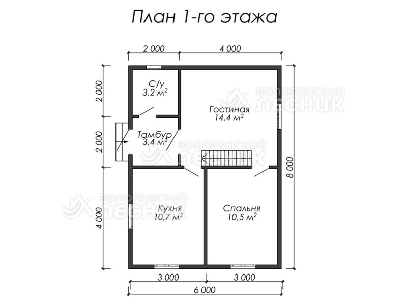 Каркасный дом 6х8 с мансардой проект