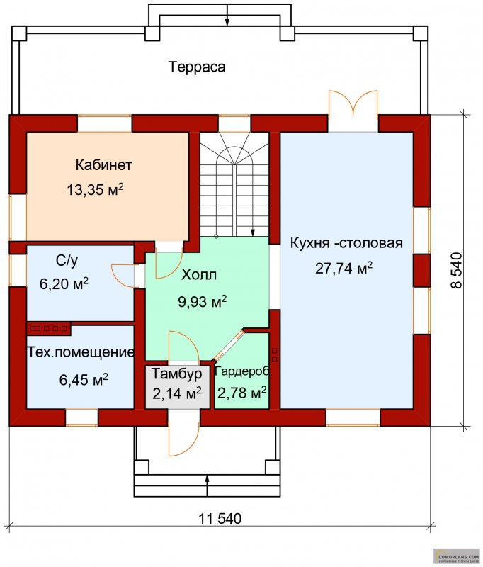 Планировка дома двухэтажного с террасой
