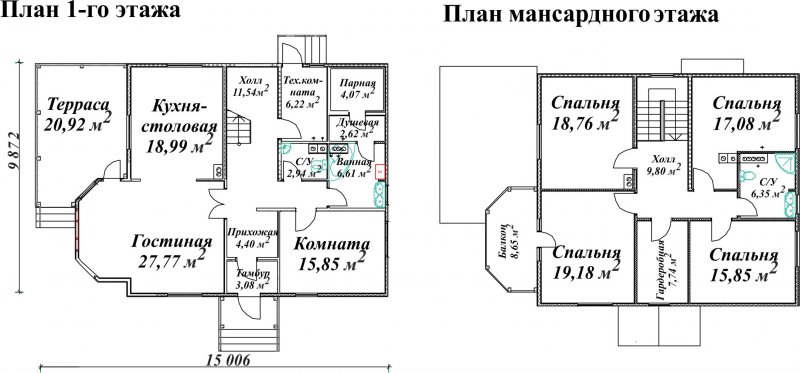 Схема 2х этажного дома