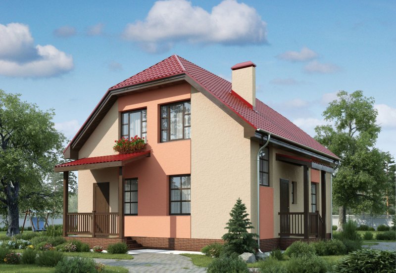Фасады двухэтажных домов