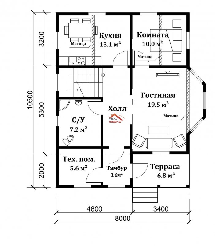 Дом 8х10 двухэтажный планировка