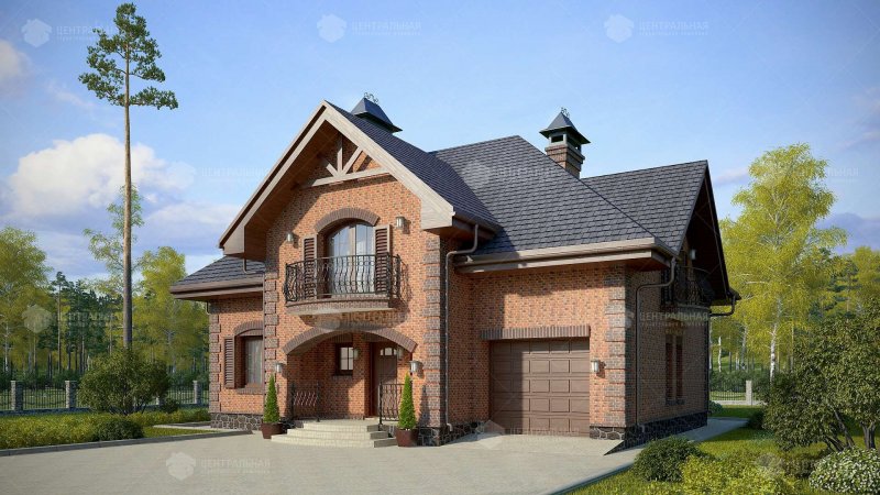Кирпичный дом с гаражом