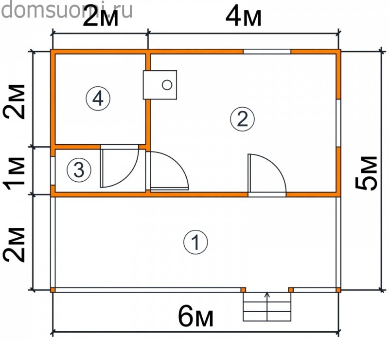 Баня 5 на 6 планировка