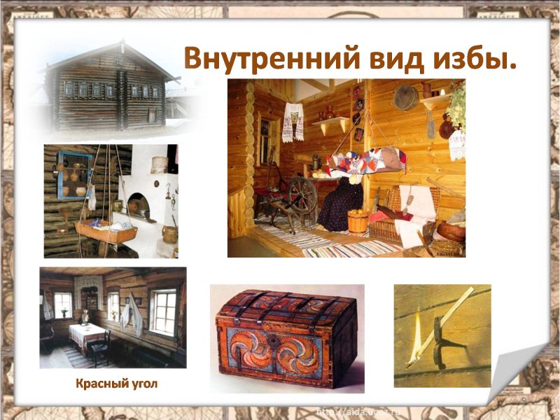 Названия жилищ и предметов быта