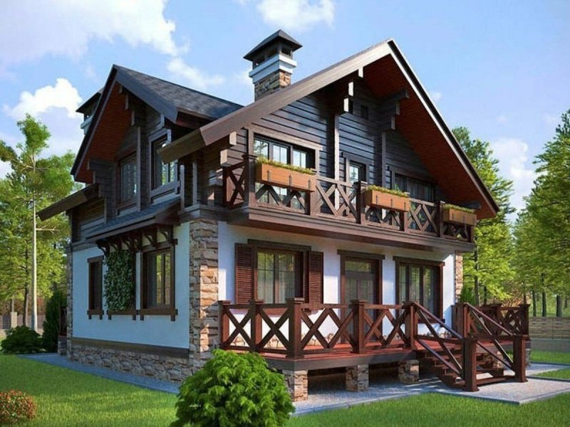Дом 200кв в стиле Шале