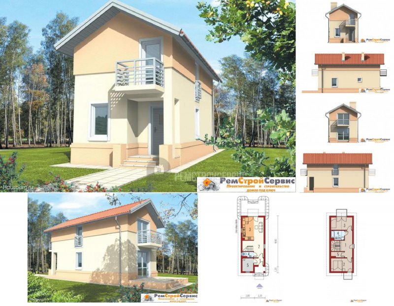 Маленький двухэтажный домик планировка