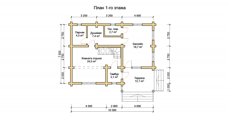 Баня с бассейном 12х4.5