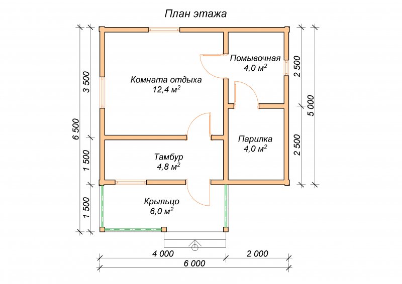Планировка бани 5х6