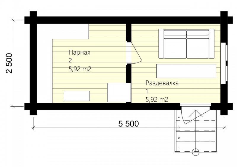 Баня из бревна 3х6 планировка
