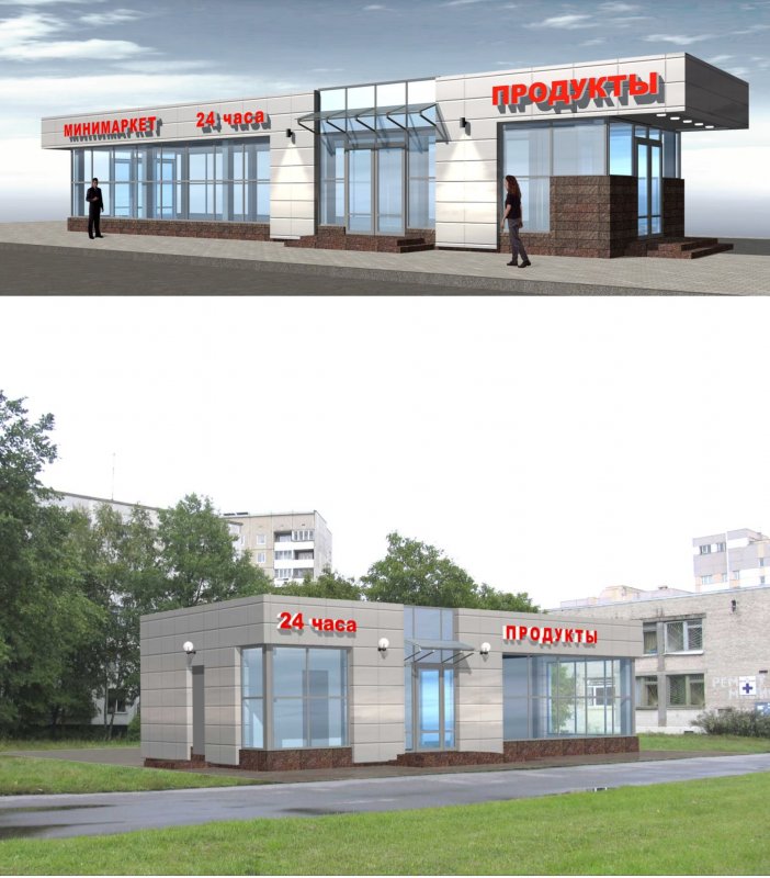 Интерьер продуктового магазина