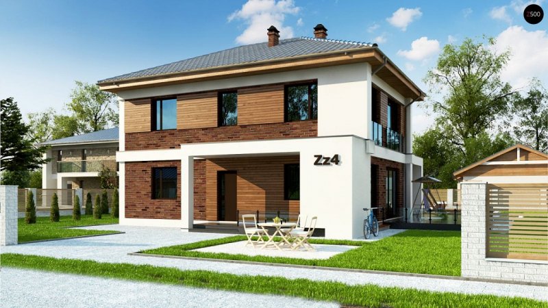Z500 проекты двухэтажных домов с террасой