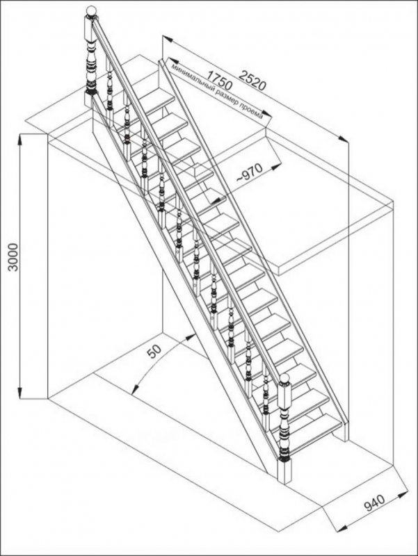 Лестница межэтажная Престиж ЛП-11